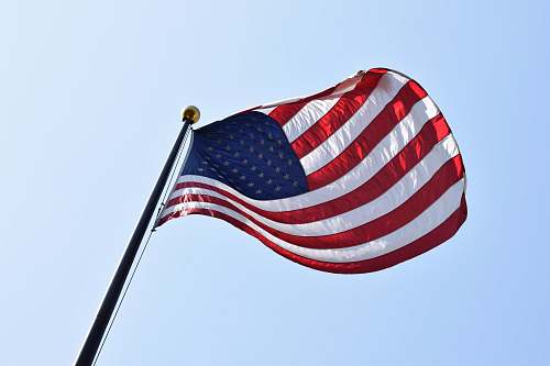 flag flag of America waving on pole emblem